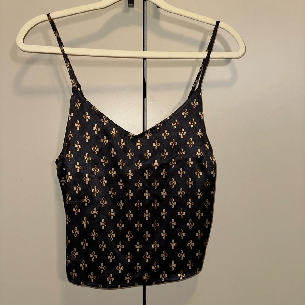 NWT OVO Black and Gold Silk Patterned Camisole size XS